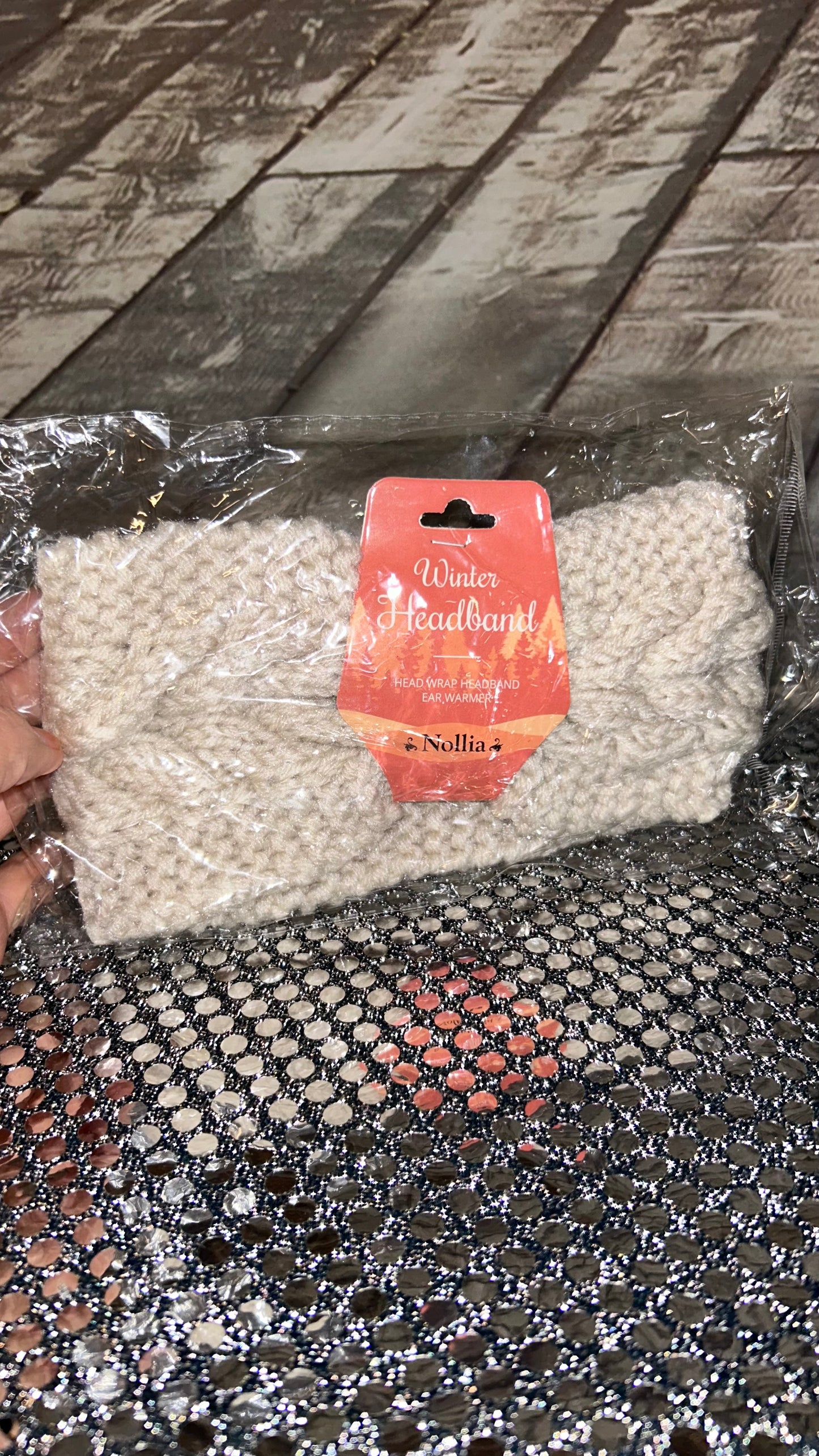 Womens Warm comfortable Headband with stretch (taupe)