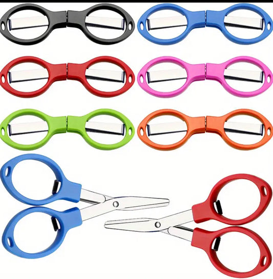 Compact foldable Scissors great for Purses or Bags and Keychains Color (Green)