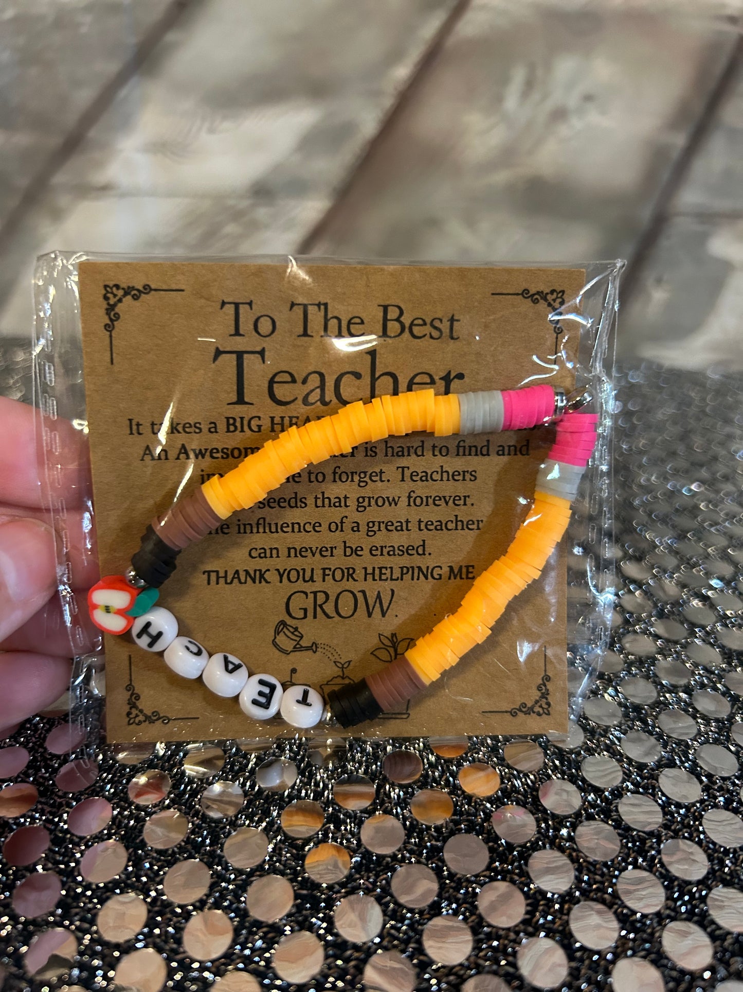 Teacher card and Bracelet