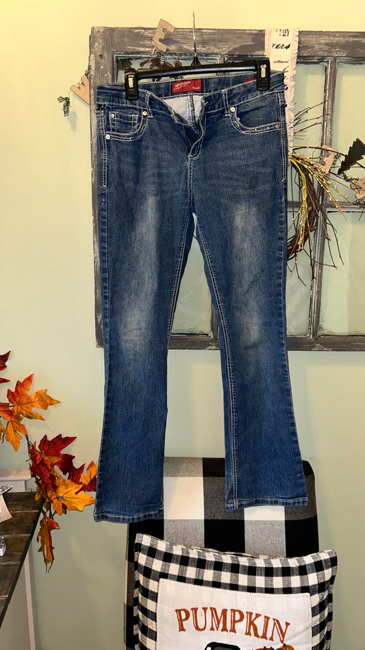 Youth girls size 16.5 plus jeans with adjustable straps