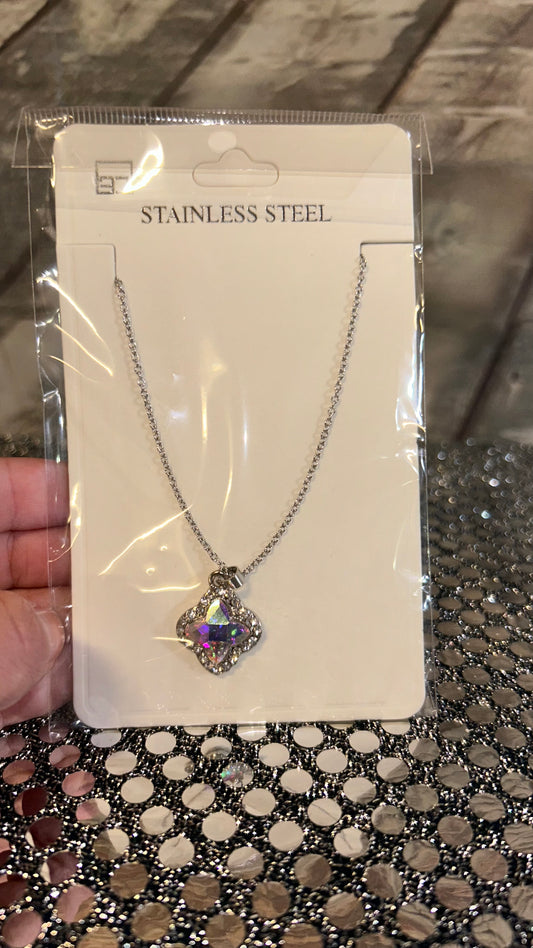 Stainless steel AB Stone Necklace