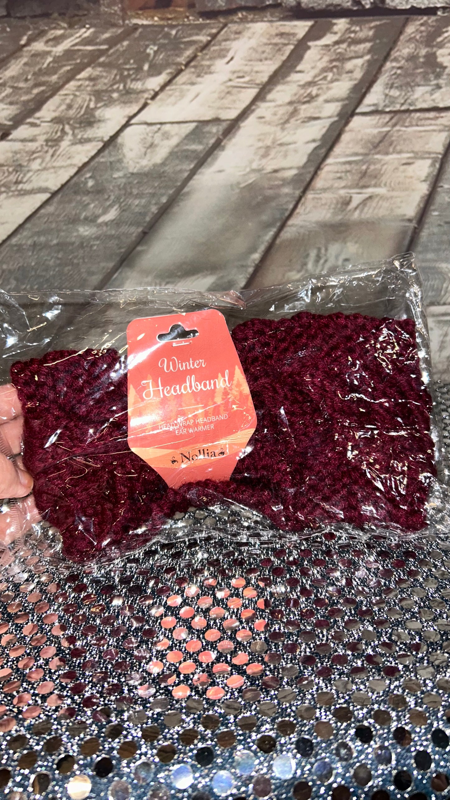 Womens Warm comfortable Headband with stretch (Burgundy)