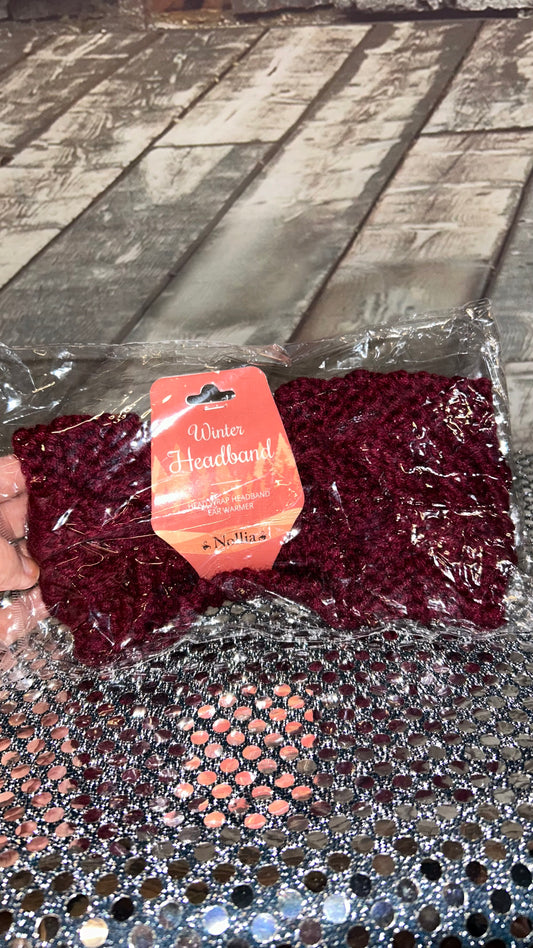 Womens Warm comfortable Headband with stretch (Burgundy)