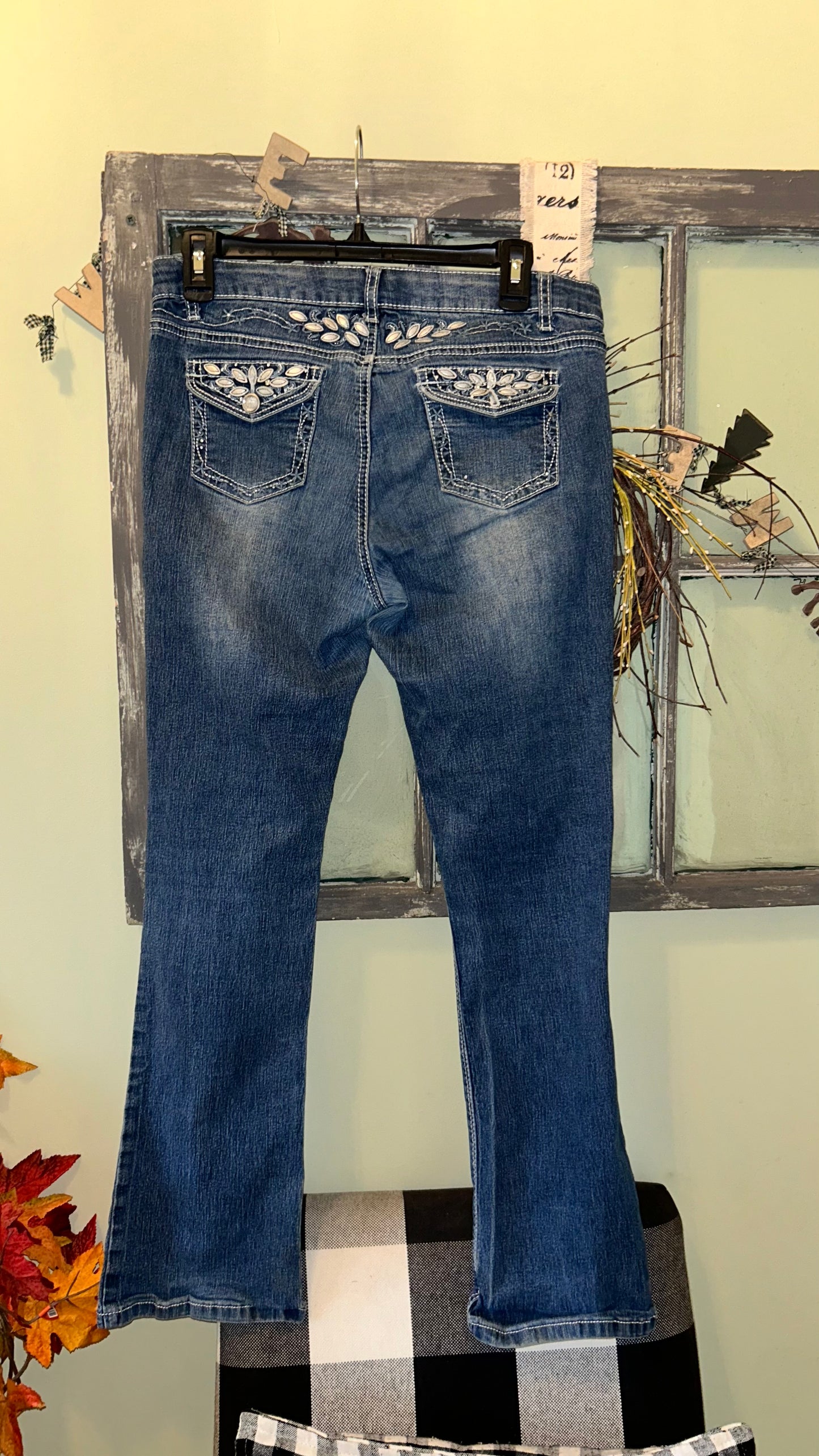 Youth girls size 16.5 plus jeans with adjustable straps