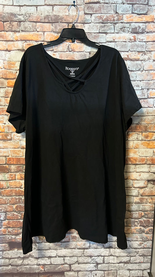 Women’s size 4x fits a nice roomy 3x top With stretch