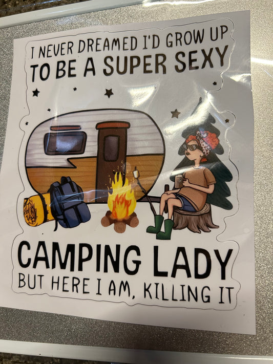 Humor Decal great for vehicle pulling camper or Camper