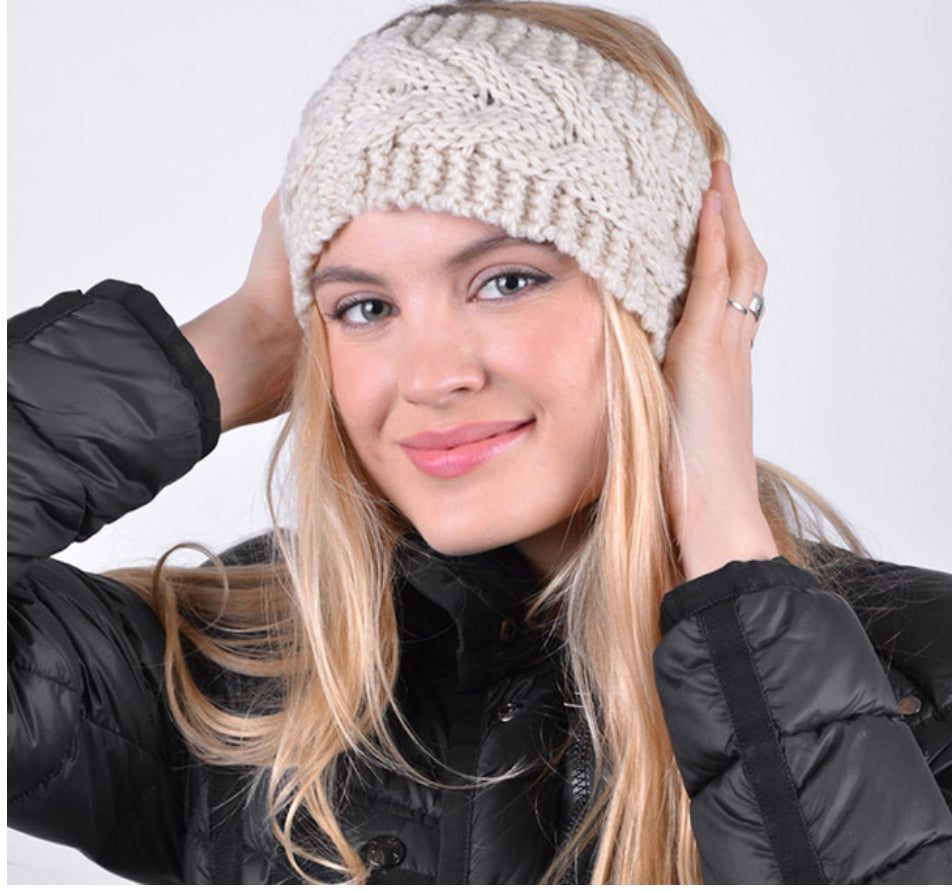 Womens Warm comfortable Headband with stretch (taupe)