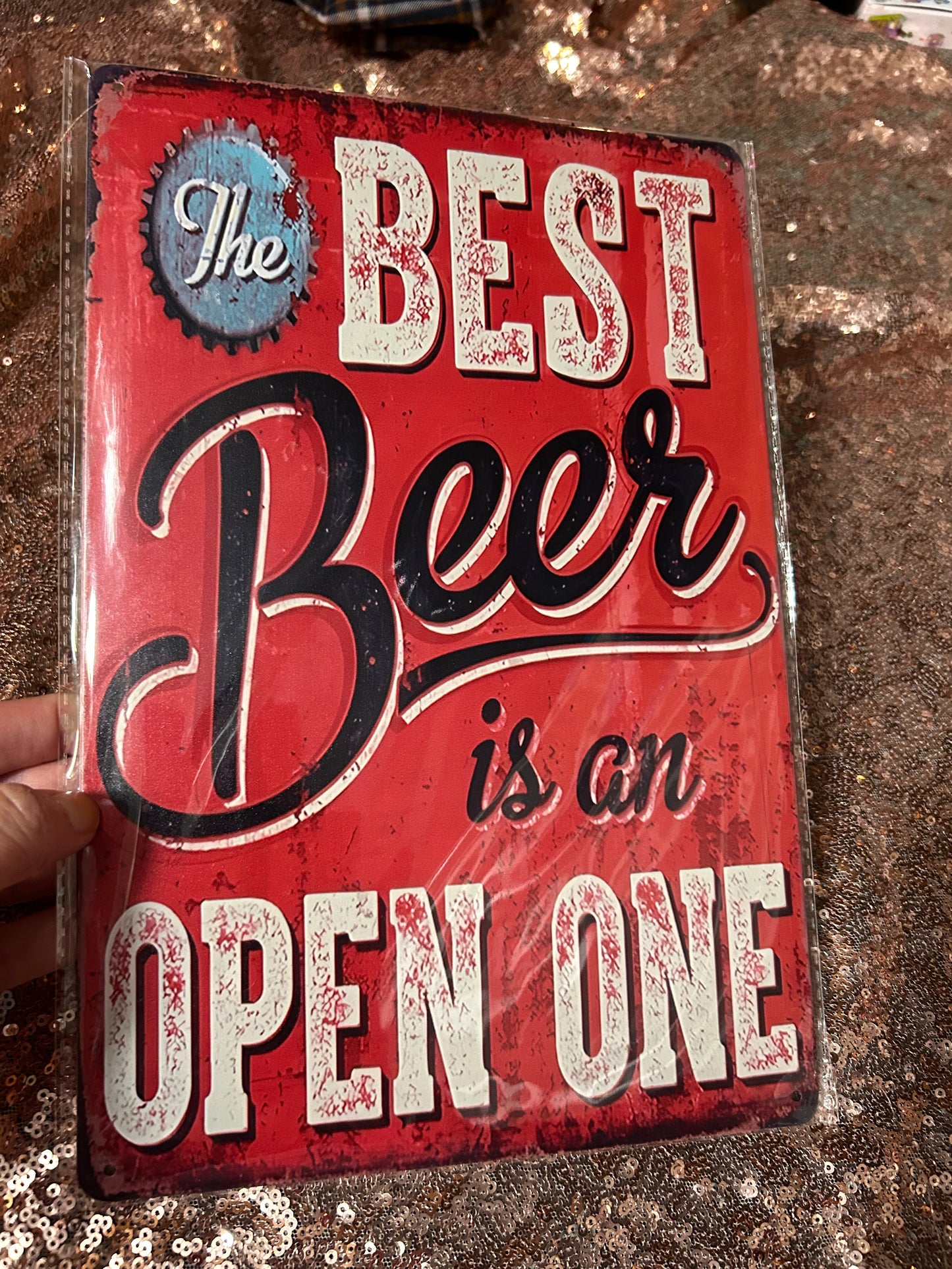 Metal tin decor sign 8x12