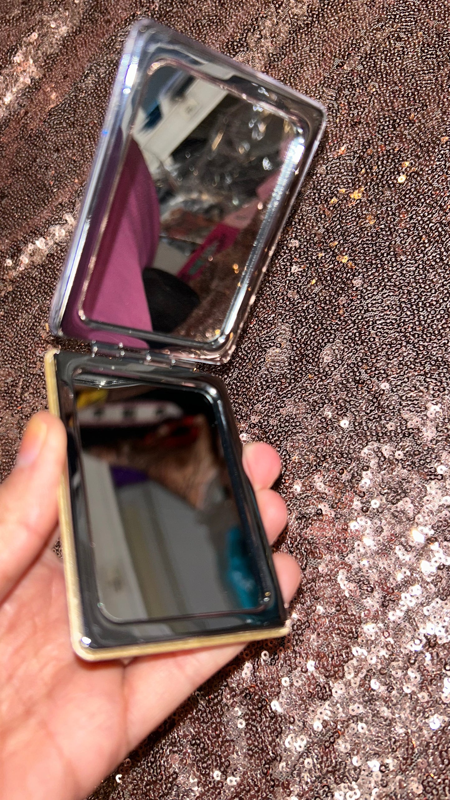 Christmas Hard case snow globe Mirror