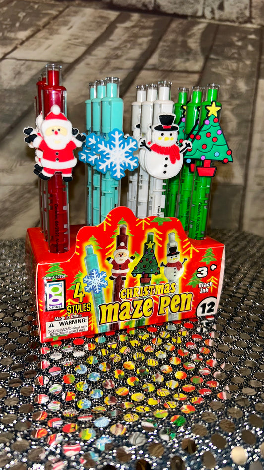 Christmas Maze with Ball Santa Pen