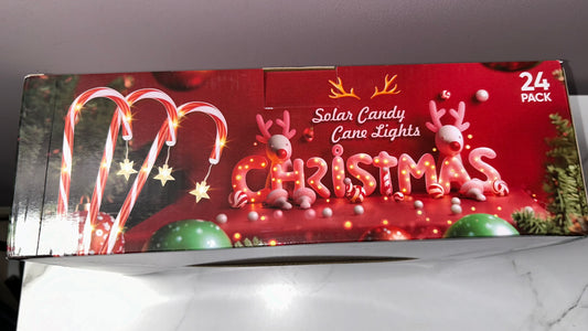 (No Shipping) Local Pick Up Only Thank you. 24 Pack of Solar Light Candy Canes Brand New In Box